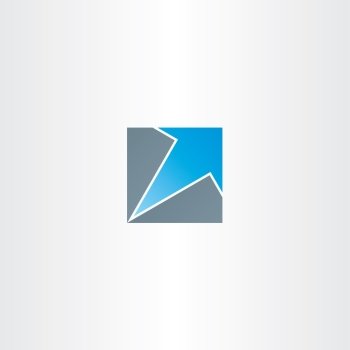blue arrow in square icon design