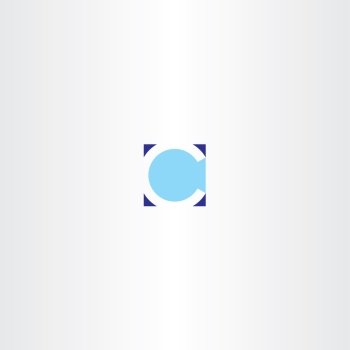 letter c square blue logotype element design