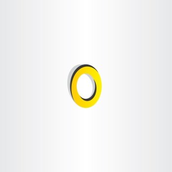 yellow black letter o icon logotype circle design