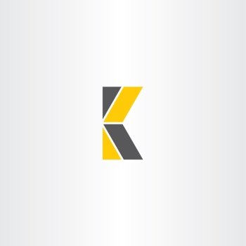 letter k yellow black logo logotype vector design