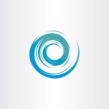 tornado blue water wave spiral vector circle background logo