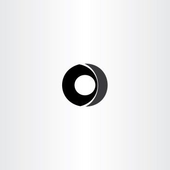 car wheel black letter o icon 