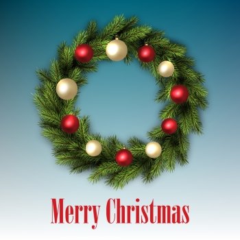 Traditional Christmas wreath. Traditional Christmas wreath for Christmas with greeting text. Vector illustration