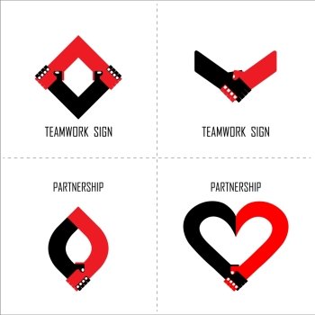 Handshake abstract logo design template. Business concept.Partnership symbol.vector illustration