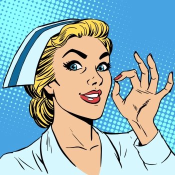 Nurse okay gesture. Nurse okay gesture. Medicine health medical insurance