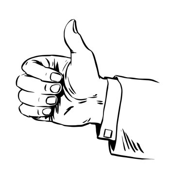 Gesture everything is fine thumb up business concept hitchhiking. Gesture everything is fine thumb up business the concept of hitchhiking. Line art retro style