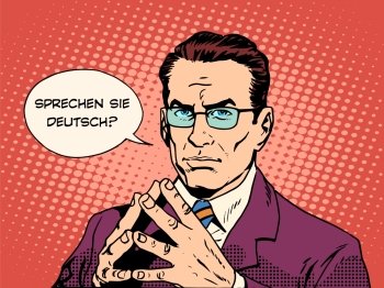 Do you speak German interpreter language courses pop art retro style. Sprechen Sie Deutsch. Do you speak German interpreter language courses