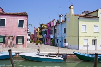 Colorful houses at Burano island, Italy