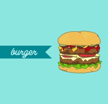 food and drink theme graphic vector art illustration. burger