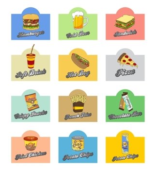 food and drink theme art vector graphic art design illustration. food and drink theme art