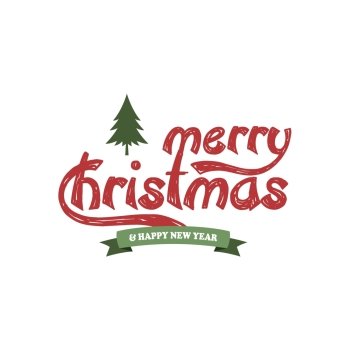 merry christmas label. merry christmas label and badge theme vector illustration