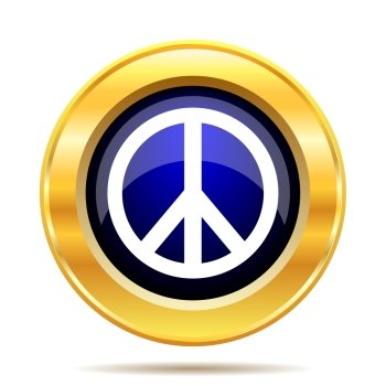 Peace icon. Internet button on white background.
