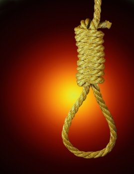 A hangmans noose is a rope loop with a running knot used to hang people