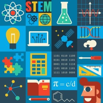 Illustration of STEM education in apply science concept