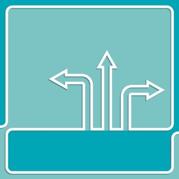 The concept of a decision making  movement in an unknown direction. Vector background with direction arrow sign.