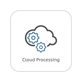 Cloud Processing Icon. Flat Design. Isolated Illustration.. Cloud Processing Icon. Flat Design.