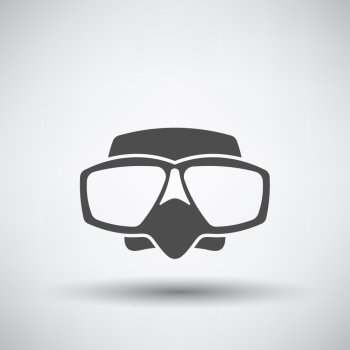 Fishing icon with scuba mask over gray background. Vector illustration.