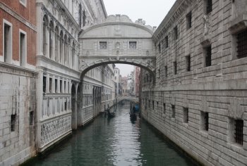 The historic Bridge of Sighs, Venice, Italy