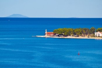 Puntamika lighthouse of Zadar aerial view, Dalmatia, Croatia