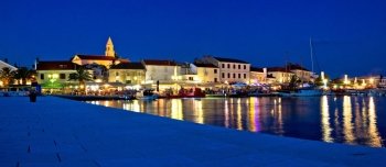 Biograd na moru evening waterfront panorama, Dalmatia, Croatia