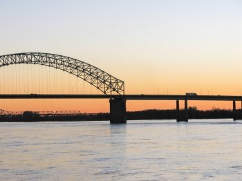 Hernando de Soto Bridge with Memphis-Arkansas Bridge in the background