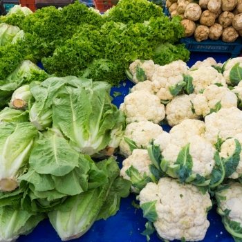 vegetable market.  Fresh green vegetables