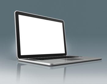 3D High Tech laptop - isolated on a grey background with clipping path. High Tech Laptop