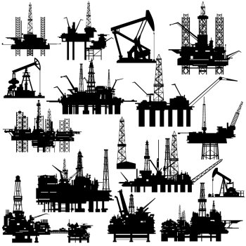 Drilling rigs and oil pumps