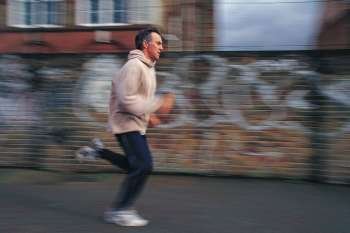 elderly man jogging