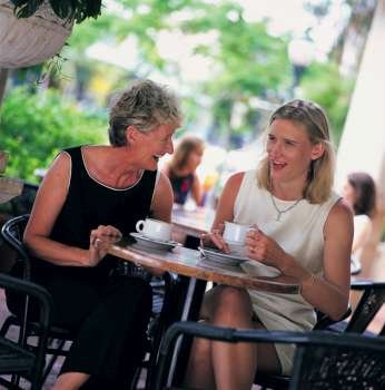 women in cafe