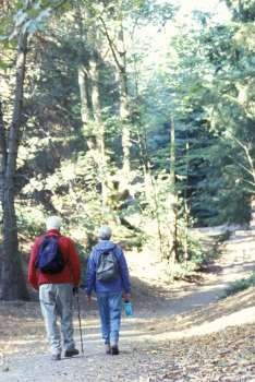 Old Couple Hiking Together