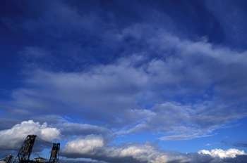 Cloudy Sky Above An Industrial Bridge