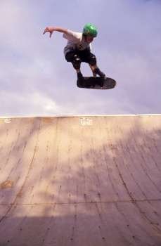Skateboarder Flying in the Air
