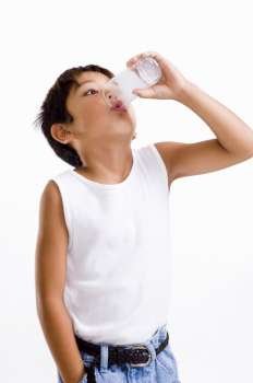 Close-up of a boy drinking milk