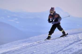 A child skiing