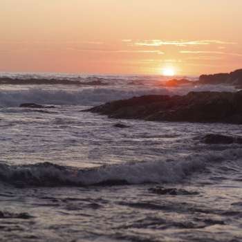 Coast of Costa Rica at sunset