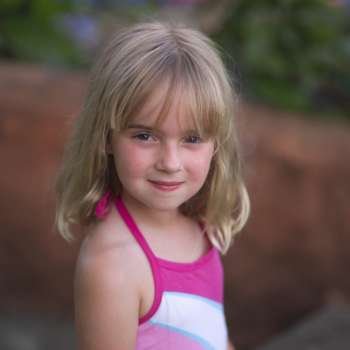Six year old blonde girl