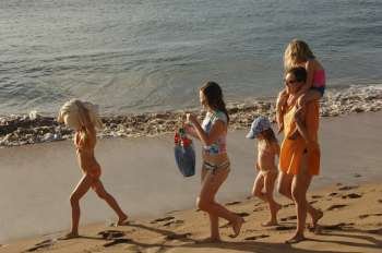 Family at Maui beach
