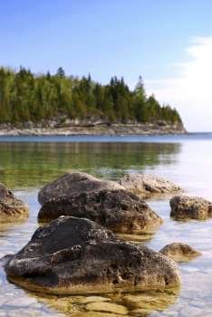 Rocks in clear water of Georgian Bay at Bruce peninsula Ontario Canada