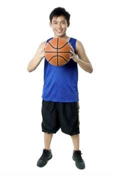Teenager with a basketball