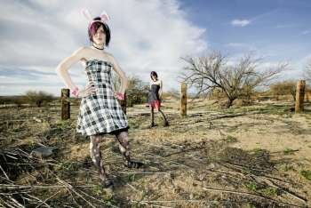 Punk girls in the desert