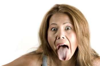 Woman sticking her tounge out