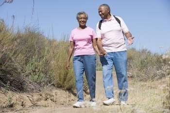 Senior couple on a walking trail
