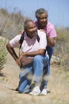 Senior couple on a walking trail