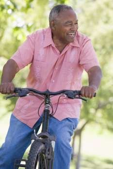 Senior man on a bicycle