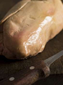 Lobe of Foie Gras on a Chopping Board