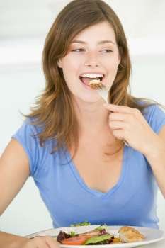 Young Woman Enjoying meal,mealtime