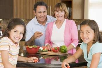 Family Preparing meal,mealtime Together 