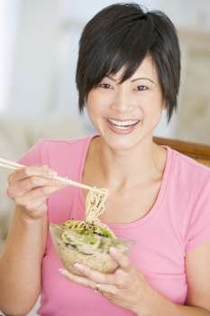 Women Eating meal,mealtime With Chopsticks 