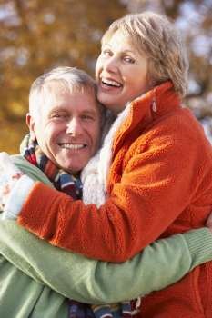 Portrait Of Senior Couple Hugging